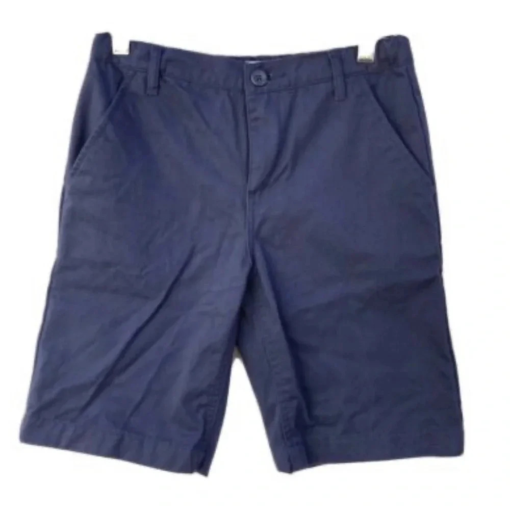 Old Navy Size 10 Twill Straight Shorts School Uniform Adjustable Waist Navy​​‎